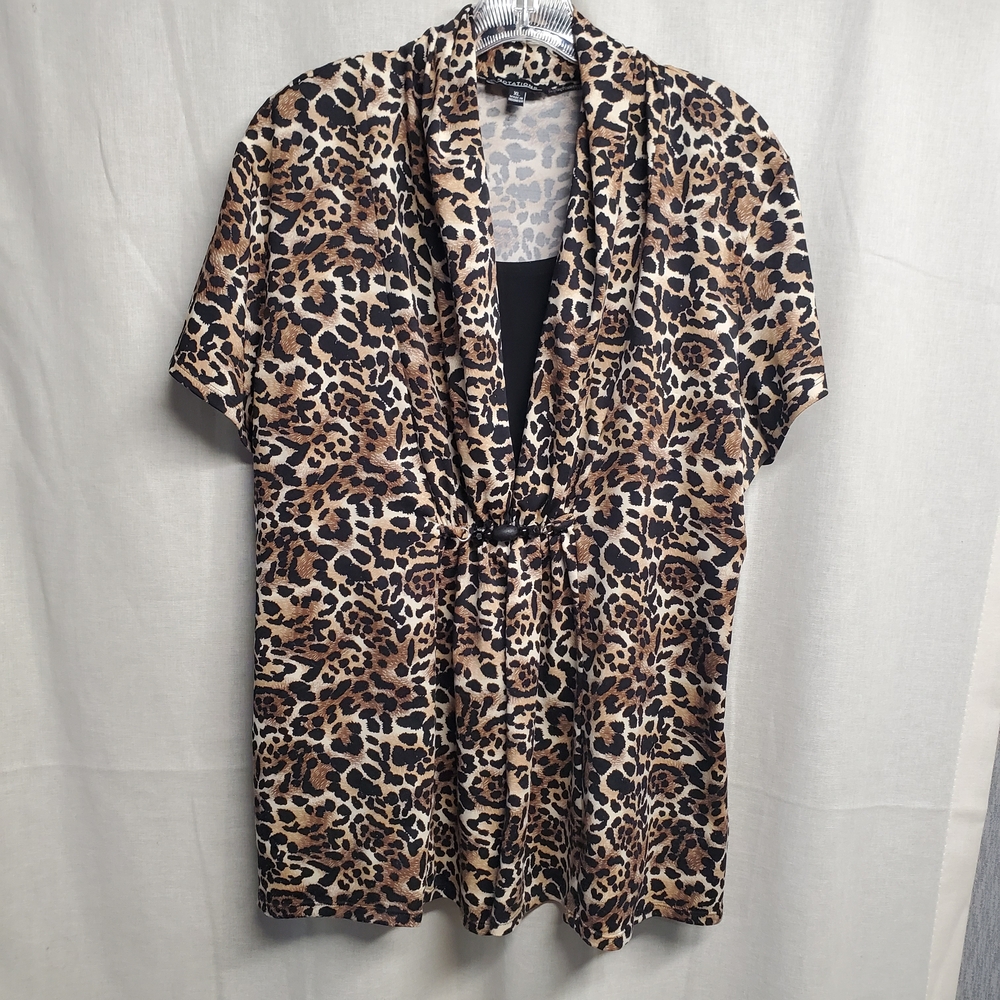 Notations Women's Leopard Print Blouse